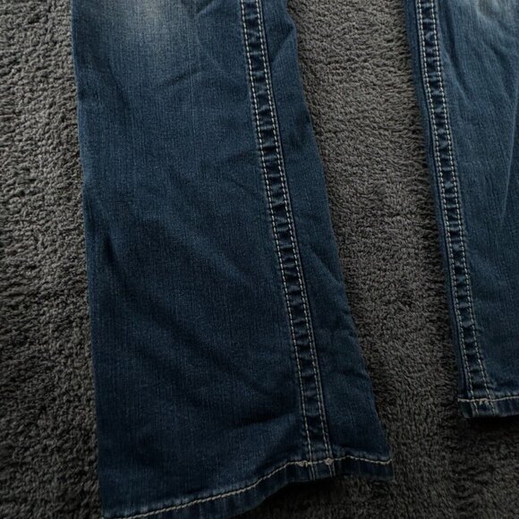 Miss Me Signature Rise Boot Cut Blue Denim Jeans Back Flap Pockets Women 26 - Picture 5 of 16